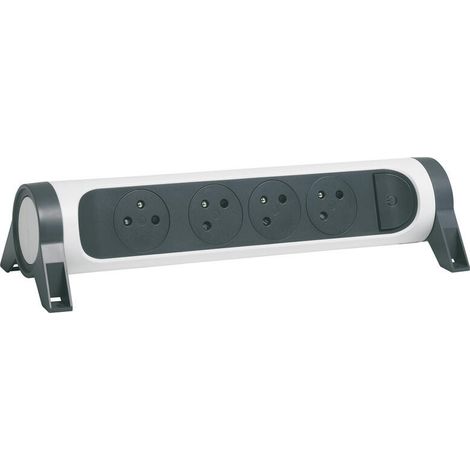 Bloc multiprise avec interrupteur à voyant et 4 prises de courant 2P+T 16A 230V avec bloc de prises rotatif (049465) (1/2)