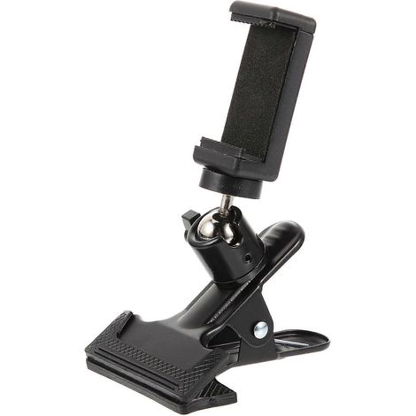 Support de téléphone portable en forme de guitare avec pince rotative à 360° et fixation pour tête de guitare-11.5x9.5cm-Black (1/4)