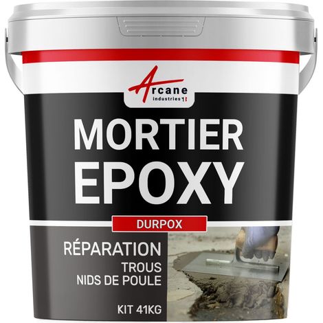 Mortier epoxy,  ragreage, reparation beton, bouchage, trous, nid de poule, rattrapage de niveau : Durpox - 41 kg  - ARCANE INDUSTRIES