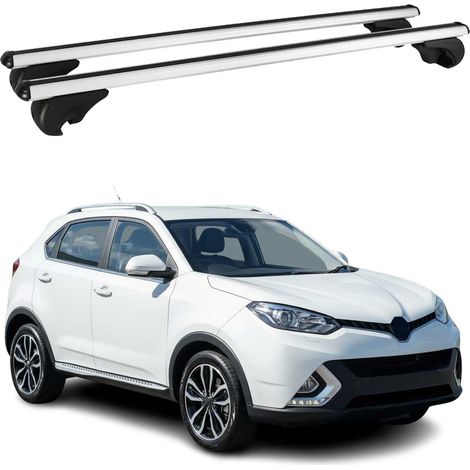 OMAC Aluminium Dachträger Querträger für MG GS 2016-2019 – TÜV / DIN 75302:2019 – Abschließbar – Max. 75 kg – 2 Stangen Silber (1/5)