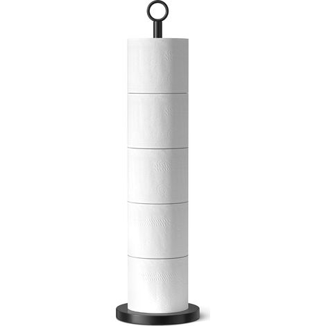 Support de Rouleau de Papier Toilette - avec Fonction de Réserve - Support de Papier Toilette (Acier Inoxydable) pour Le Stockage de Rouleaux de Rechange de Salle de Bain (1/5)