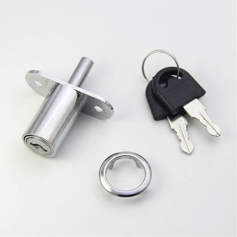 2pcs Serrures de casier, serrures à came, cylindres de serrure à came standard européens (avec clé), adaptés aux portes, armoires, b (1/4)