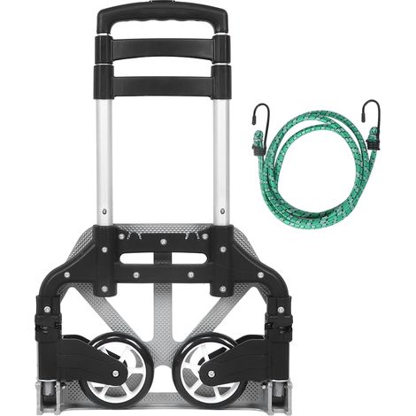 Chariot pliant portable robuste pour courses et voyages, diable de transport pliable avec roues, caddie à bagages léger et solide.