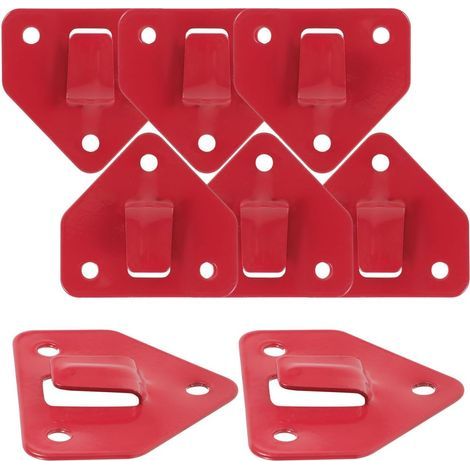 CCYKXA Universal 8-Piece Fire Extinguisher Wall Mount - Heavy-Duty Fixing Hook for Fire Extinguishers Up to 6kg - Red Triangular Bracket for Wall Installation and Accessibility