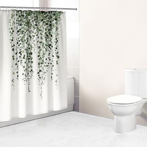Rideau de Douche Anti Moisissure Rideaux Douche en Polyester Imperméable Rideau de Bain Lavable de Taille Rideau Salle de Bain 180 cm x 180 cm (1/5)