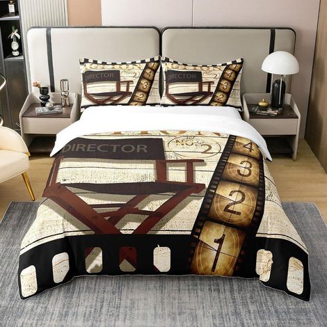 Bettwäsche Set 220x240cm 100% Baumwolle Kino Design Mehrfarbig