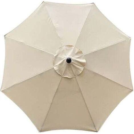 Toile de rechange pour parasol, 8 baleines, 3 mètres de long, imperméable, résistante aux UV, tissu de rechange, beige. (1/4)