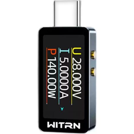 Testeur de Tension et Courant USB CC1, Affichage Numérique PD3.1, Wattmètre Type-C 28 V (1/4)