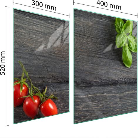 GLASSCHUTZPLATTE FÜR HERD 70x52 TOMATEN (1/5)