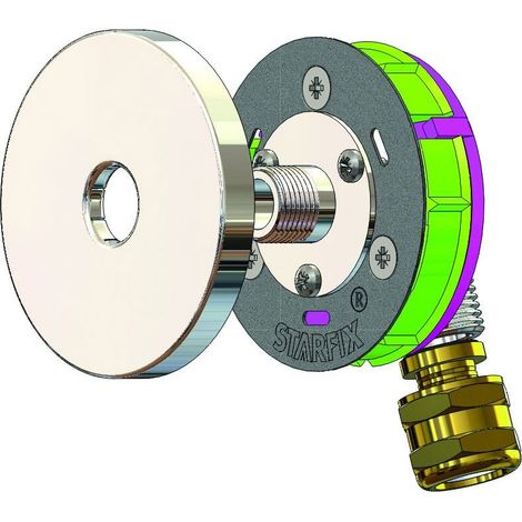 Sortie de cloison STARFIX MONO PER à compression Ø16 - M3/8" (12/17) coudée - Anquier