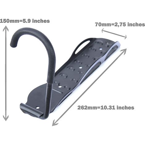 2 crochets muraux pour VTT – Support fixe à dégagement instantané – Rangement suspendu gain de place pour vélo de montagne