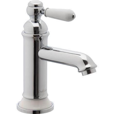 PaulGurkes Waschtischarmatur Retro Nostalgie weiß chrom Wasserhahn (1/4)