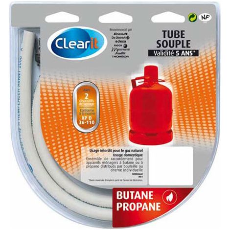 TUYAU DE GAZ BUTANE STANDARD 1M50 pour INSTALLATION CLEARIT...