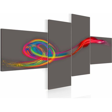 Tableau murmure multicolore - Gris (1/4)