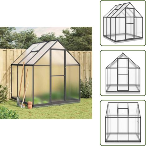 Serre avec cadre de base anthracite 169x169x202 cm aluminium - Serre De Jardin - Abri Jardin - Greenhouse - Protection Plante - Serrez  Jardin