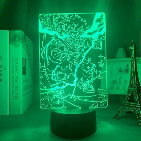 3D-LED-Nachtlicht mit Illusion von Izuku Midoriya, inspiriert vom Anime My Hero Academia, für Kinderzimmer. (1/3)