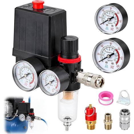 Pressostat pour Compresseur d’Air 240 V Raccord 1/4" (1/5)