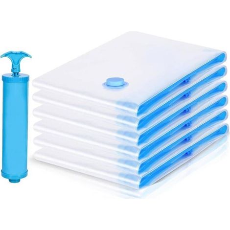 12 pcs Sac Sous Vide Vêtement Aspirateur, 60x40cm Housses de Rangement, Sac Compression Voyage s, Couette Stockez pour Matelas (1/4)