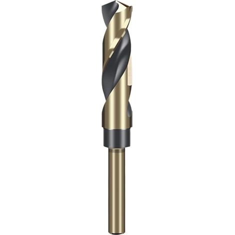 Foret hélicoïdal à queue réduite de 15 mm avec queue ronde de 10 mm pour acier inoxydable, alliage d'aluminium, métal, cuivre, plastique, bois, fabriqué en acier rapide 4341 (1/4)