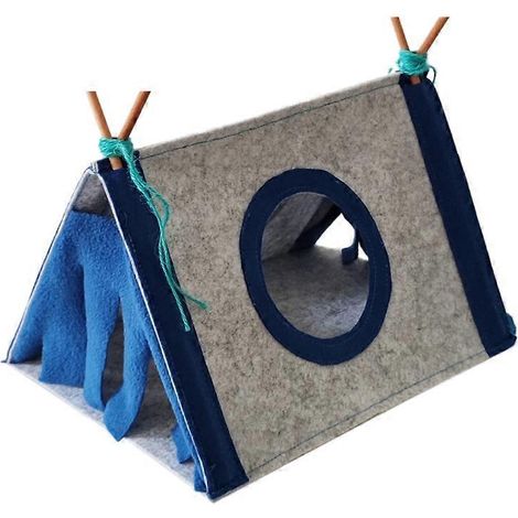 Hamster Warm Bed Hideout Stylock pour petits animaux, Golden Bear Ferret-L Blue (1/5)