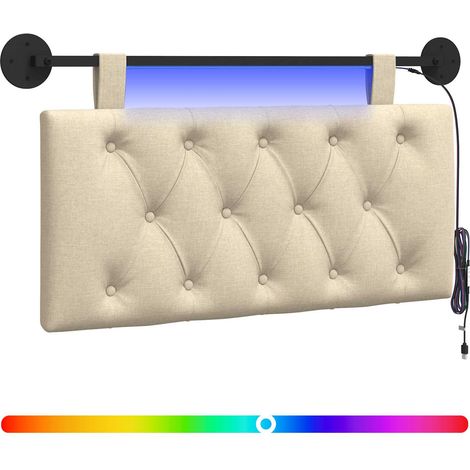 Maison Exclusive - Testiera sospesa Con luce LED Crema Tessuto (1/5)