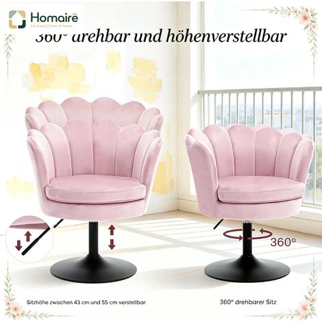 Rosafarbener Esszimmerstuhl aus Metall 65 x 65 x 83 cm HOMAIRE (1/5)