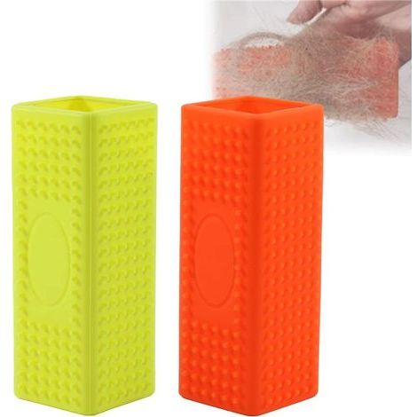 Silikonbürste zur Reinigung von Möbeln und Teppichen, Tierhaaren und Sofas, gelb und orange (1/5)