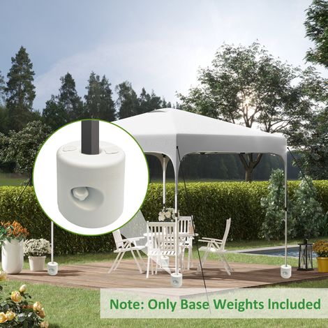 Lot de 4 Pieds de tonnelle pop-up remplis d'eau ou de sable pieds de sol pour pavillon en HDPE avec vis de sécurité