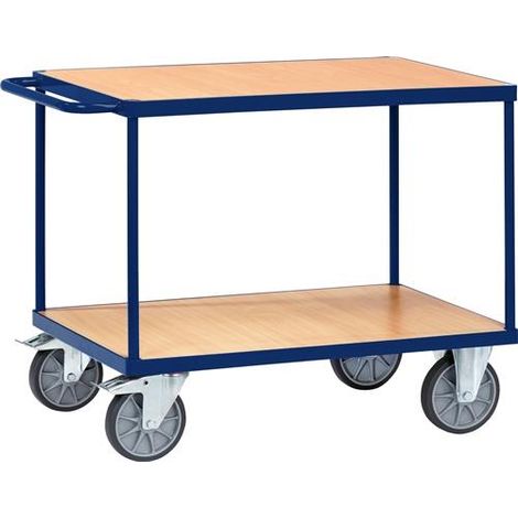 TECWERK Tischwagen 2 Ladeflächen L850xB500mm saphirblau Trgf.500kg TECWERK