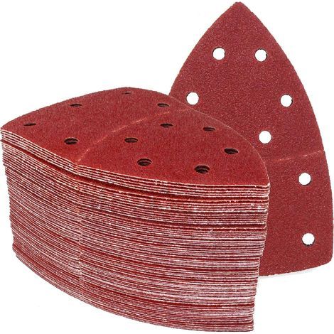 Triangles de Ponçage │ 25 pièces │ 11 trous │ 105 x 152 mm │ grain 180 │ pour ponceuses multiples │ Feuilles Abrasives │ Papier Abrasif (1/5)