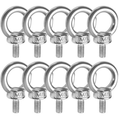 Lot de 10 Boulons à œil M611 en acier inoxydable 304 - Anneau de Levage - forme de bague Filetage mâle de de Poids Marin Boulons et divers équipements de levage d'ingénierie (1/5)