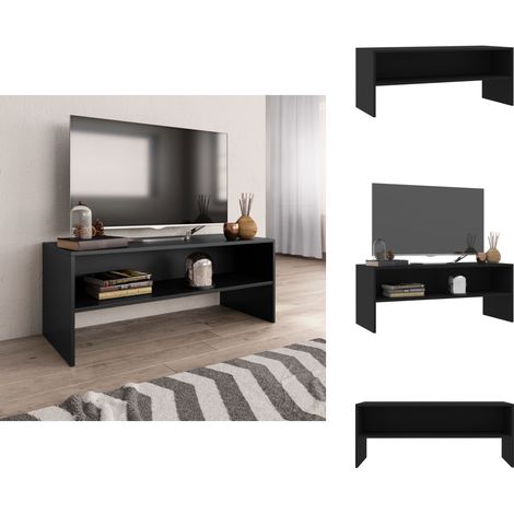 TV-Schrank Schwarz 100x40x40 cm Holzwerkstoff - TV Schrank - Holzscherank - Fernsehschränkchen - Schwarz - Regal (1/5)