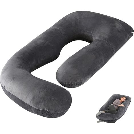 Almohada de apoyo para el embarazo, diseño en forma de U, relleno de microfibra suave, J-fr rmigies (1/2)