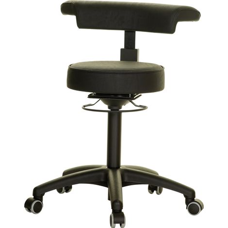 STIER Drehhocker schwarz Ø 360 mm höhenverstellbar 110 kg 360° Arm-/Rückenlehne (1/3)