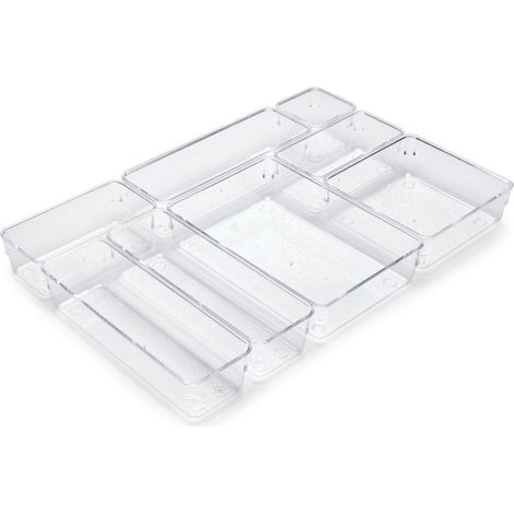 Emuca Organizer-Set Cube aus transparentem, strapazierfähigem Kunststoff