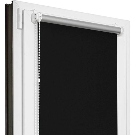 Store occultant Thermique sans percage - Noir - 80 x 120 cm - Store Enrouleur sans percage, Stores intérieurs pour Porte ou Fenetre, Protection Thermique (1/5)