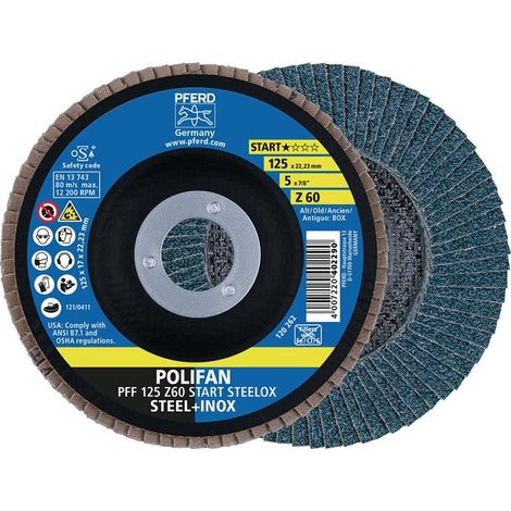 Disco  de  láminas  POLIFAN  Z  BOX  D.125mm  K.Z-60  para  acero/INOX  plano  ZK  Caja  de  10  uds.  PFERD (1/4)