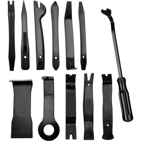 Car Trim Removal Tool, 12PCS Universal Trim Removal Tools for Removing Door Panels and Panels, Black