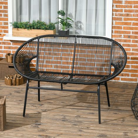 divano seduta 132x72x83 da esterno rattan nero HAVRYA (1/4)