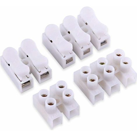 Connecteur Ressort Blanc Câbles LED Borne Connexion Rapide 60 Pièces (1/4)