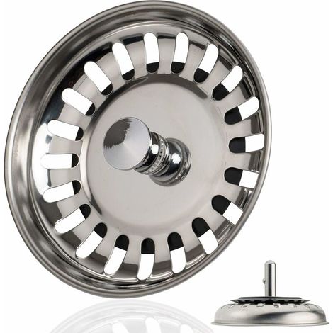 Crépine d'évier, diamètre 79 mm, rallonge à tige dans la bonde (1/3)