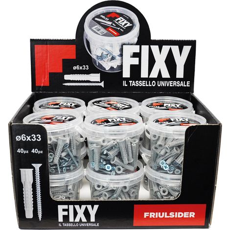 ESPOSITORE TASSELLI NYLON 'FIXY' 12 secchielli da 40 pezzi  - FRIULSIDER