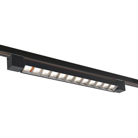 Faretto track orientabile da binario 26 watt 12 led faro nero monofase luce naturale 4000k (1/5)