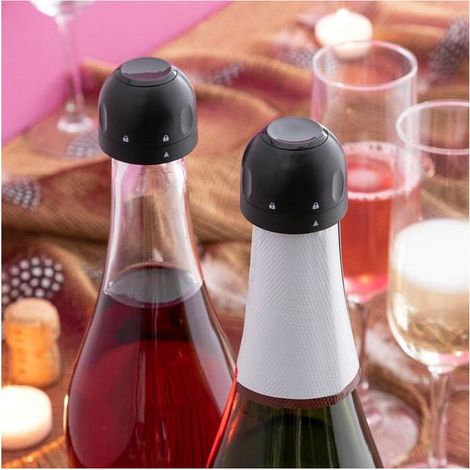 Bouchons de champagne, lot de 2, noirs (1/5)