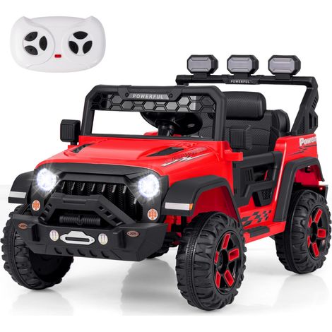 Voiture Électrique 12V Enfants avec Télécommande Affichage Batterie Roues à Bande de Roulement Démarrage Doux 3 Vitesses Rouge CW7059 Maison Chic (1/5)