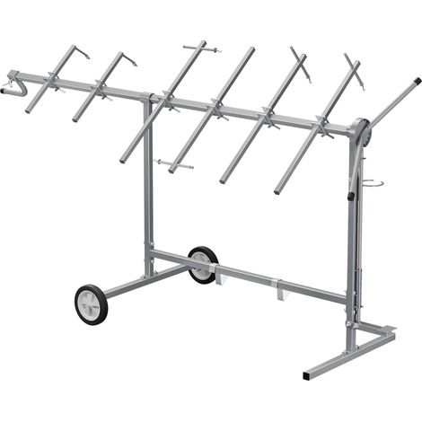Wiltec Drehlackierständer 2300 x 610 x 1340 mm, mit 4 Haubenhalter und 2 Spoilerhalter, Lackierständer verstellbar für Kotflügel, Türen, Stoßstange, Lackierbock
