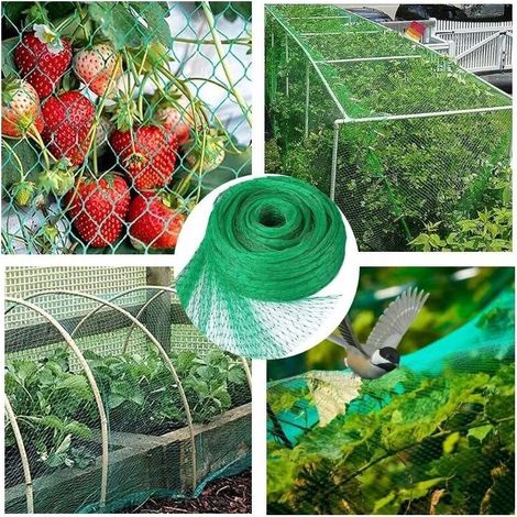 Geflügelnetz, Gartennetz, 4 x 15 m. Vogelschutznetz zum Schutz von Obstbäumen, Gemüse, Blumen, Feldfrüchten, Erbsen und Bohnen. Feinmaschenweite, 15 x 15 mm. (1/4)