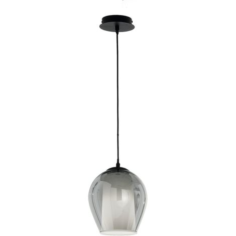 Lampada sospensione D20 cm - vetro soffiato Fume' BONNIE MOD1 (1/2)