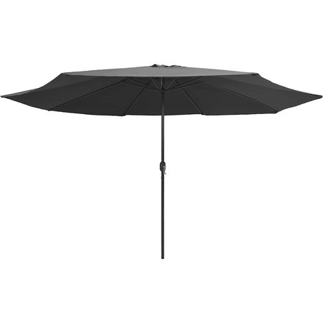 Ombrellone  Parasole da Giardino con Palo in Metallo 390 cm Antracite (1/5)