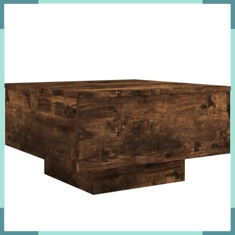 Table basse - 836578 - chêne fumé - 55 x 55 x 31 cm - LED intégrées (1/5)